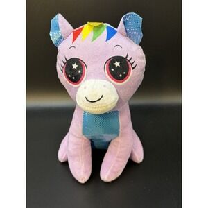Multicolored/Purple/Lg Eyes Unicorn Plush Stuffed Animal 8.5/A and A Global